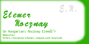 elemer mocznay business card